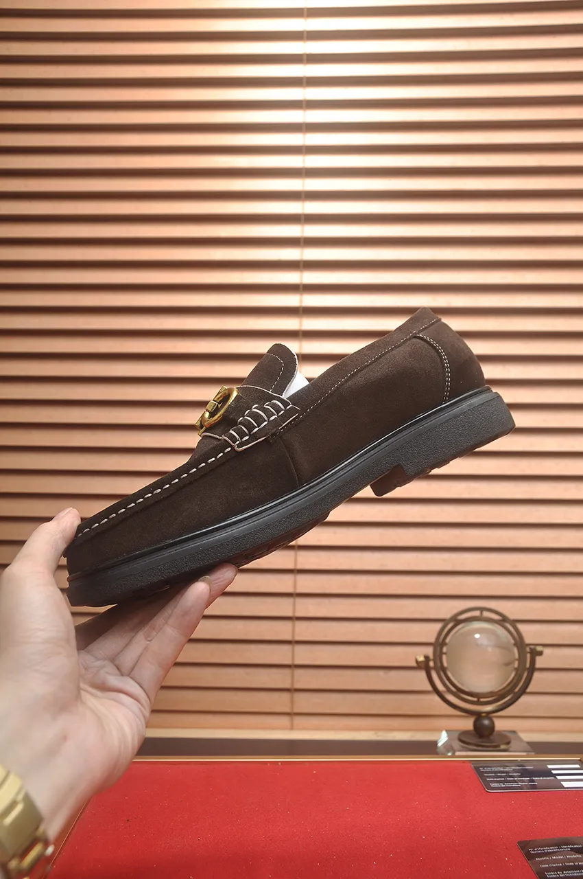 Men's shoes 💰440💶[Ferragamo/Ferragamo] The latest model in the counter. Original imported high-quality cowhide with open sides + imported 🐂 water-dyed cowhide lining + original luxury metal buckle + original combined outsole. No pressure for comparison. 38--45 (45 is custom-made and cannot be returned or exchanged)
